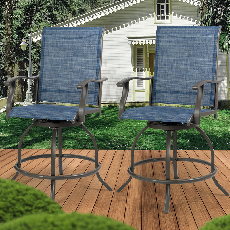 Kozyard Isabella High Swivel Bar Stools/Chair Set for Home Patio, Back Yard, Cafes, Bistro, Restaurants and Chic Bars (5 Options)