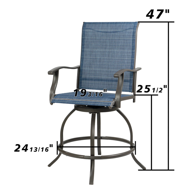 Kozyard Isabella High Swivel Bar Stools/Chair Set for Home Patio, Back Yard, Cafes, Bistro, Restaurants and Chic Bars (5 Options)