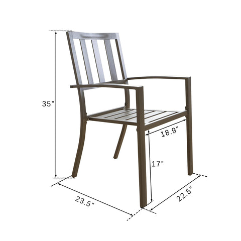 Kozyard Coolmen Outdoor Patio Dining Furniture Chair 2-Pack Wrought Iron Chairs Dark Brown