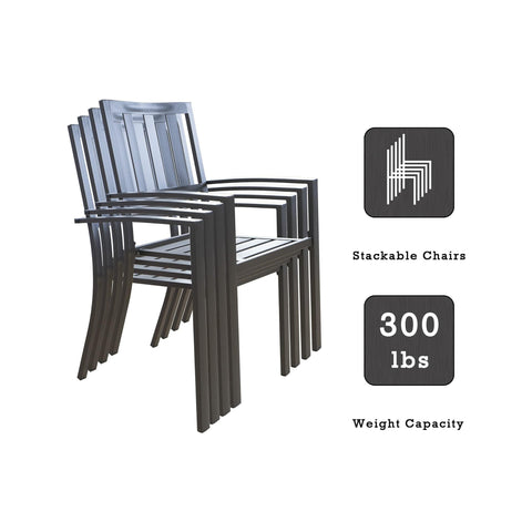 Kozyard Coolmen Outdoor Patio Dining Furniture Chair 2-Pack Wrought Iron Chairs Dark Brown