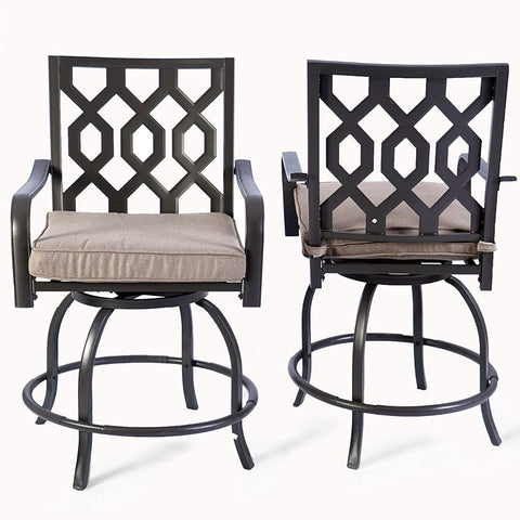KOZYARD Swivel Outdoor Chairs with Geometric Backrest
A pair of KOZYARD swivel outdoor chairs featuring a geometric - patterned backrest and beige cushions, perfect for patio seating. Keywords: KOZYARD, swivel outdoor chairs, geometric backrest, beige cushions
