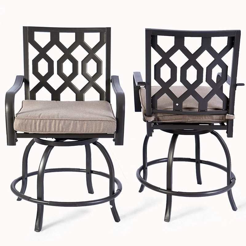 KOZYARD Swivel Outdoor Chairs with Geometric Backrest
A pair of KOZYARD swivel outdoor chairs featuring a geometric - patterned backrest and beige cushions, perfect for patio seating. Keywords: KOZYARD, swivel outdoor chairs, geometric backrest, beige cushions
