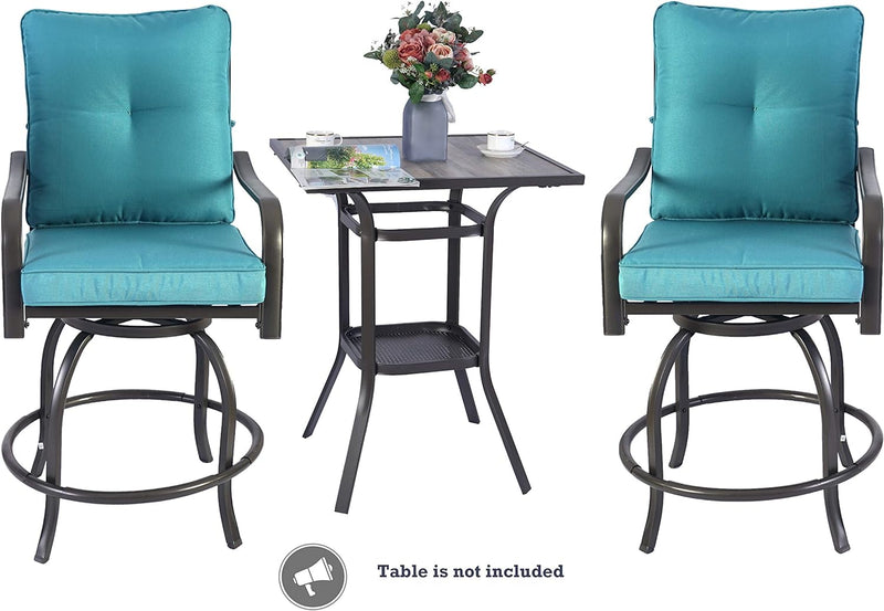 Kozyard Isabella High Swivel Bar Stools/Chair Set for Home Patio, Back Yard, Cafes, Bistro, Restaurants and Chic Bars (5 Options)