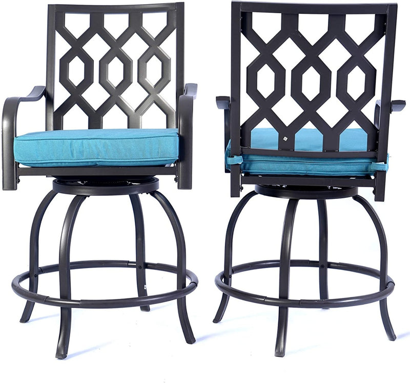 Kozyard Isabella High Swivel Bar Stools/Chair Set for Home Patio, Back Yard, Cafes, Bistro, Restaurants and Chic Bars (5 Options)