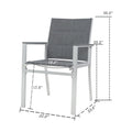 Kozyard Outdoor Armchair Dimensions Chart - Shows 35.2” height & key specs, aids space planning for patio, garden seating; white aluminum frame + Textilene fabric, durable for long-lasting outdoor use
