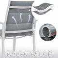 kozyard Patio Dining Chairs, Outdoor Patio Chairs with Padded Textilene Fabric & Sturdy Aluminum Frame, Breathable, Durable, All-Weather Resistant for Patio
