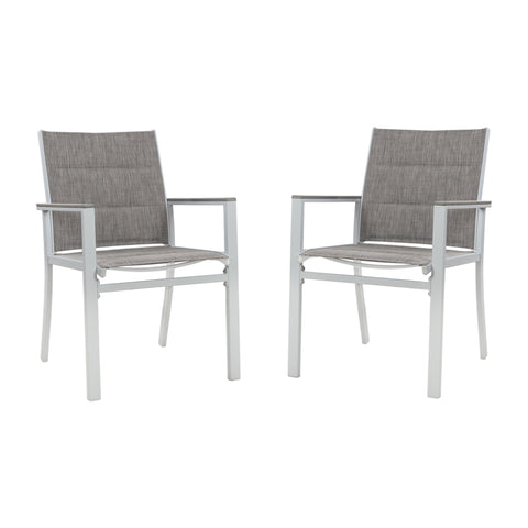 kozyard Patio Dining Chairs Set of 2, Outdoor Patio Chairs with Padded Textilene Fabric & Sturdy Aluminum Frame, All-Weather Resistant for Patio, Backyard, Poolside
