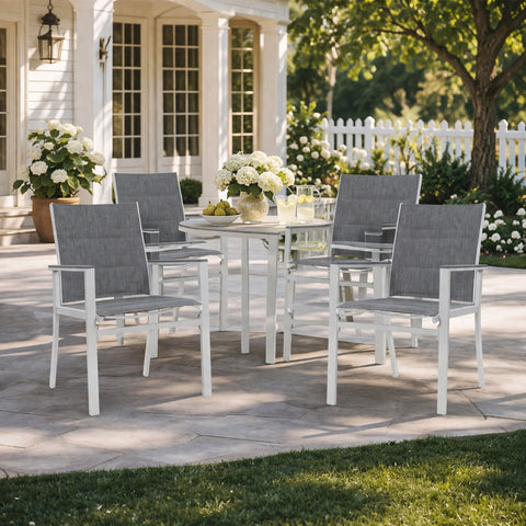 kozyard Patio Dining Chairs Set, Outdoor Patio Chairs with Padded Textilene Fabric & Aluminum Frame, Ideal for Patio Dining, Backyard, Garden, Poolside
