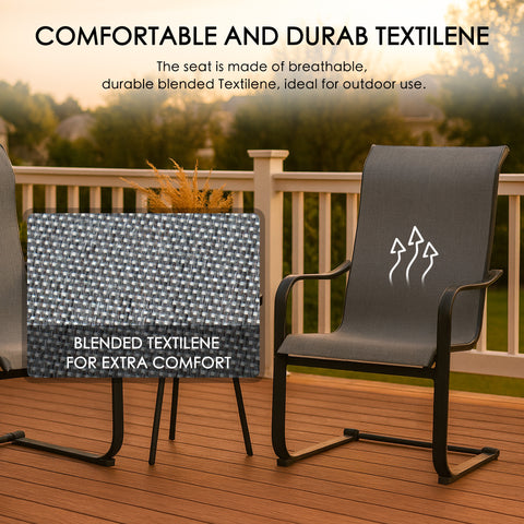 Kozyard Outdoor Textilene Lounge Chair: Breathable, Durable Blended Textilene Material, Comfortable Patio Seating Ideal for Outdoor Spaces (Yard/Terrace)
