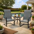 Kozyard Outdoor Patio Furniture Set: 2-Piece Textilene Lounge Chairs + Side Table, Stylish Durable Seating for Poolside/Patio Areas
