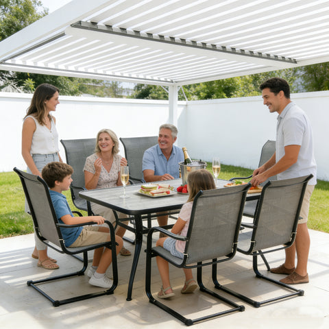 Kozyard Outdoor Dining Chair Set: Ergonomic Reclining Lounge Chairs, Durable Breathable Textilene Seating for Patio Family Gatherings
