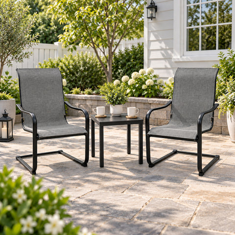 Kozyard Outdoor Patio Furniture Set: 2-Piece Textilene Lounge Chairs + Side Table, Stylish Durable Seating for Poolside/Patio Areas
