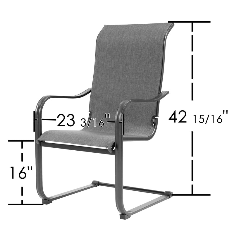 A gray dining chair with black metal arms and base is shown with dimensions labeled. The width of the seat is marked as 23 3/16 inches, the height of the chair from the ground to the top is 42 15/16 inches, and the height from the ground to the seat is 16 inches. Gray Dining Chair with Dimensions: Comfort and Style. gray dining chair, dimensions, black metal frame, comfortable dining chair, home furniture