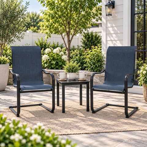 Kozyard Outdoor Patio Furniture Set: 2-Piece Textilene Lounge Chairs + Side Table, Stylish Durable Seating for Poolside/Patio Areas
