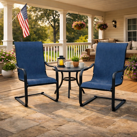 Kozyard Outdoor Patio Furniture Set: 2-Piece Textilene Lounge Chairs + Side Table, Stylish Durable Seating for Poolside/Patio Areas
