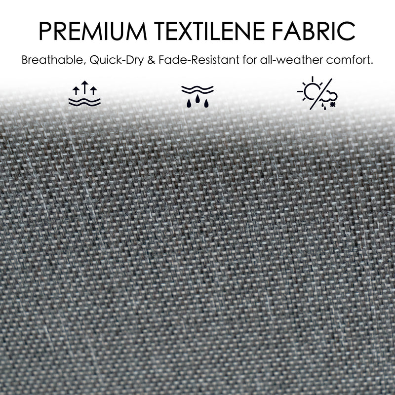 Premium Textilene Fabric for Outdoor Use
A close - up of gray Textilene fabric, highlighting its breathable, quick - dry, and fade - resistant properties suitable for all - weather comfort. Keywords: premium Textilene fabric, breathable, quick - dry, fade - resistant