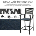Kozyard all weather breathable textilene seat patio bar chairs, quick-dry and water-resistant outdoor fabric material mesh stools designed to withstand heavy rain, hot sun, and winter snow.