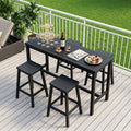 kozyard Bar Stools Set of 4, Counter Height Bar Stools with Ergonomic Contoured Seat, Sturdy A-Frame Structure & High-Density Material, Ideal for Kitchen Island, Patio, Backyard
