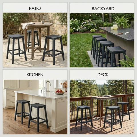 kozyard Counter Height Bar Stools Set of 2, Outdoor/Indoor Bar Stools with Sturdy Structure, Suitable for Patio, Backyard, Kitchen, Deck, Island, Balcony
