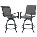 kozyard Outdoor Swivel Bar Stools Set of 2, Patio Bar Height Chairs with 360° Swivel, Breathable Textilene Fabric & Sturdy Metal Frame, Ideal for Patio, Poolside, Balcony, Backyard, Garden
