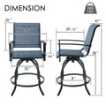 kozyard Patio Swivel Bar Stools, Outdoor Bar Height Chairs with Clear Dimensions, 260 LBS Load Capacity, Breathable Textilene Fabric & Sturdy Metal Frame, Ideal for Patio, Porch, Garden
