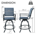 kozyard Patio Swivel Bar Stools, Outdoor Bar Height Chairs with Clear Dimensions, 260 LBS Load Capacity, Breathable Textilene Fabric & Sturdy Metal Frame, Ideal for Patio, Porch, Garden
