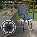 kozyard Patio Swivel Bar Stools, Outdoor Bar Height Chairs with Ball-Bearing-Free 360° Swivel System, Rustproof Metal Frame & Breathable Textilene Fabric, Long-Lasting Use for Patio, Backyard

