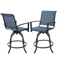 kozyard Outdoor Swivel Bar Stools Set of 2, Patio Bar Height Chairs with 360° Swivel, Breathable Textilene Fabric & Sturdy Metal Frame, Ideal for Patio, Poolside, Balcony, Backyard, Garden

