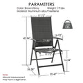 kozyard Outdoor Patio Folding Chairs, Perfect for Poolside, Garden, Terrace & Patio, Gray Textilene, Aluminum Frame
