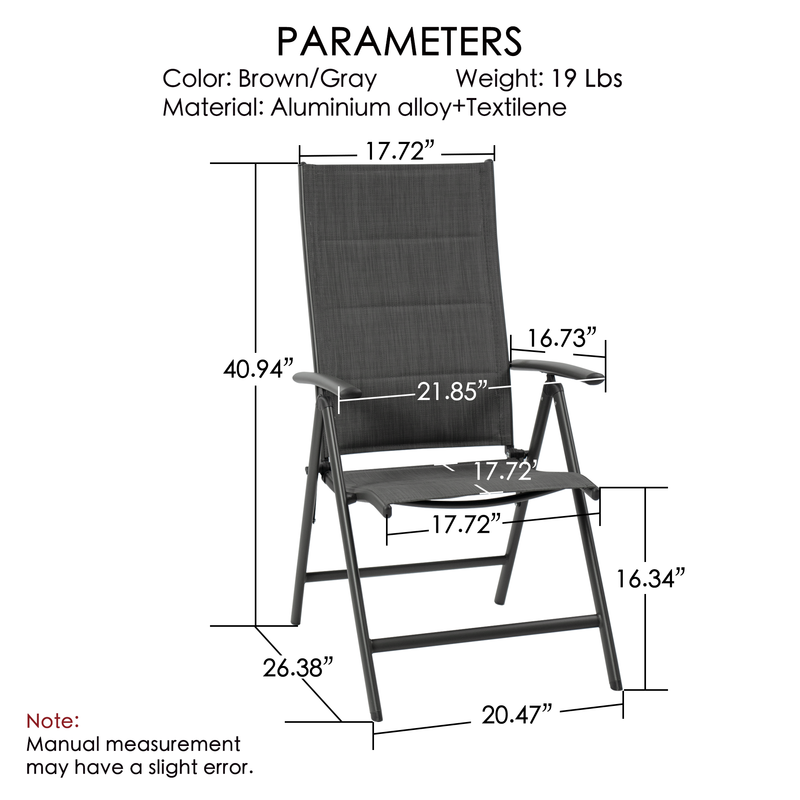 Kozyard Prakrit Folding Patio Dining Chair (Set of 2)