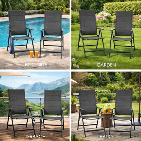 kozyard Outdoor Patio Folding Chair, Durable Aluminum Frame, Rust Resistant, Sturdy & Strong, All-Weather for Outdoor Use
