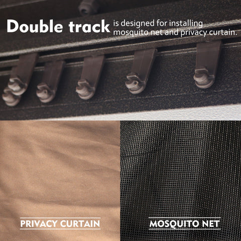 Kozyard Caesar Hardtop Gazebo - Permanent Metal Pavilion with Netting and Shaded Curtains for Patio, Backyard, Deck