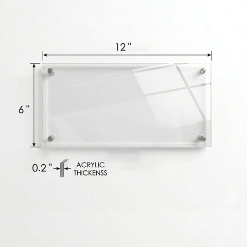 Kozyard Acrylic Sign – 12" x 6" x 0.2" dimensions, premium acrylic panel, durable thickness, custom business signage
