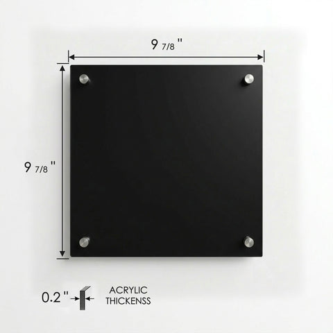 Kozyard Square Acrylic Sign – 9 7/8" x 9 7/8" x 0.2" dimensions, premium acrylic, ideal for custom door & wall signs
