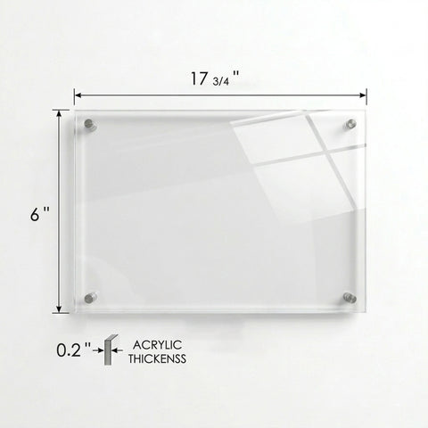 Kozyard Acrylic Sign – 17 3/4" x 6" x 0.2" dimensions, transparent acrylic, large custom business wall sign
