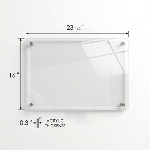 Kozyard Large Clear Acrylic Sign – 23 1/2" x 16" x 0.3" dimensions, thick transparent acrylic, long-lasting custom signage
