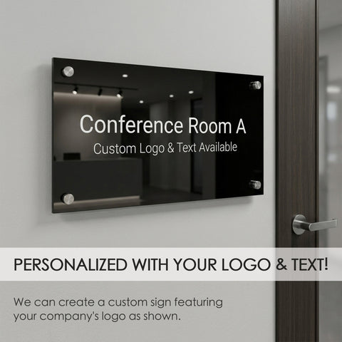 Kozyard Custom Acrylic Door Sign – Personalized logo & text, high-quality acrylic, modern office room sign with polished edges
