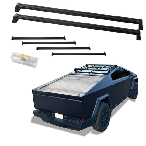 Kozyard Roof Rack Crossbars for Tesla Cybertruck 2024+, 2Bars/4Bars Heavy-Duty Aluminum Cargo Bars, Supports 350-900LBS, Durable Aluminum Build, Fits Kayak, Bike, Roof Box, Snowboard, Camping Gear