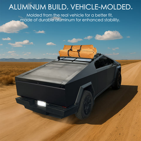 kozyard Tesla Cybertruck Roof Rack, Aluminum Cargo Carrier Cross Bars, Vehicle-Specific Molded Fit, Versatile for Luggage, Outdoor Gear, Max 400 lbs Load Capacity
