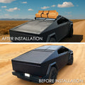 kozyard Tesla Cybertruck Roof Rack Cross Bars, Before & After Installation View, Full Aluminum Cargo Carrier, Vehicle-Molded Perfect Fit, Max 400 lbs Load Capacity
