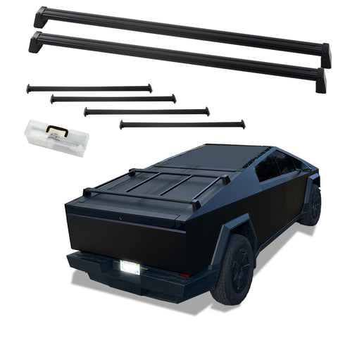 kozyard Tesla Cybertruck Bed Rack Cross Bars, Vehicle-Molded Cargo Carrier, Full Aluminum Construction, Anti-Vibration Rubber Strips, Includes Storage Box, Max 400 lbs Load Capacity
