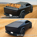 kozyard Tesla Cybertruck Bed Rack Cross Bars, Before & After Installation View, Full Aluminum Cargo Carrier, Vehicle-Molded Perfect Fit, Max 400 lbs Load Capacity
