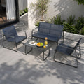kozyard outdoor conversation set with loveseat, 2 chairs and coffee table, weather-resistant fabric and metal frame, patio seating for backyard, porch, garden
