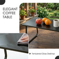 kozyard Patio Coffee Table, Tempered Glass Desktop, Easy to Clean & Elegant Design, Sturdy Steel Frame, Part of 4-Piece Outdoor Conversation Set
