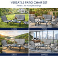 kozyard versatile patio furniture set, 4-piece outdoor conversation set suitable for lawn, patio, deck and office settings
