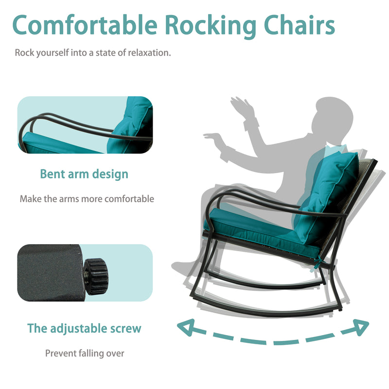 Comfortable Rocking Chairs - Design Features for Relaxation
Outdoor rocking chairs designed for relaxation, featuring a bent arm design for enhanced comfort and an adjustable screw to prevent tipping. Keywords: comfortable rocking chairs, bent arm design, adjustable screw