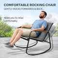 Kozyard comfortable outdoor rocking chair, gently rocks for relaxation, ergonomic curved seating, breathable textilene fabric & sturdy metal frame with wooden armrests
