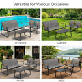 Kozyard versatile patio conversation set, suitable for poolside, garden, patio and deck use, 4-piece outdoor furniture with loveseat, rocking chairs and coffee table, durable textilene fabric & metal frame
