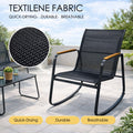 kozyard Outdoor Rocking Chair, Quick-Drying Breathable Textilene Fabric, Durable & Mesh Weave Design, Part of 4-Piece Patio Conversation Set with Glass Table
