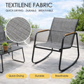 kozyard Outdoor Rocking Chair, Quick-Drying Breathable Textilene Fabric, Durable & Mesh Weave Design, Part of 4-Piece Patio Conversation Set with Glass Table
